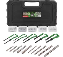 Набор приспособлений и футорок для восстановления резьбы Rockforce 131 предмет (М5х0,8 М6х1,0 М8х1,25 М10х1,5 М12х1,75) RF-9131U1(66083)