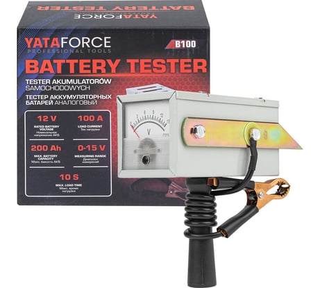 Тестер аккумуляторных батарей аналоговый YATAFORCE 12V, 100A, 200Ah YF-B100(67191)
