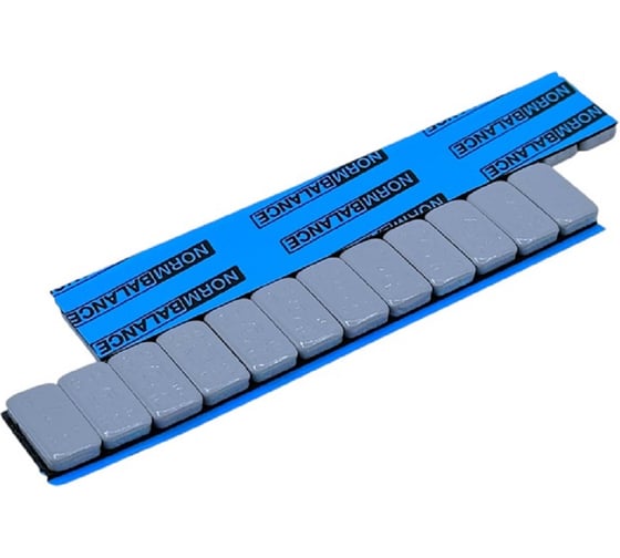 Груза адгезивные NORM Fe 075G 12×5 г, синий скотч, серая эмаль, 50 шт Fe 075G