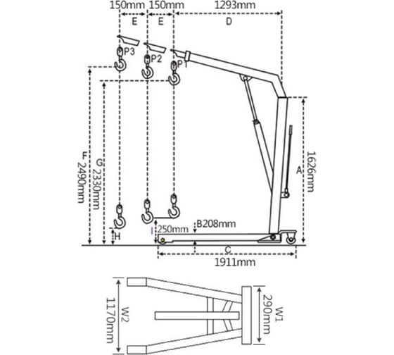 Гаражный складной кран NU-LIFT SC2000В
