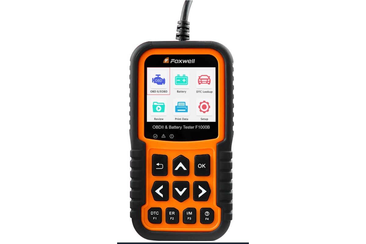 Автосканер и тестер АКБ Foxwell OBD-2 F1000B - выгодная цена, отзывы,  характеристики, 1 видео, фото - купить в Москве и РФ