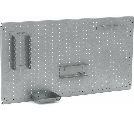 Металлическая перфопанель ООО Металекс Metalex 400х1600 (оцинкованная) (с комплектом аксессуаров) 401439