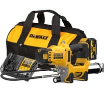 Пистолет смазочный аккумуляторный Dewalt 18 В, 690 бар, аккумулятор 5 Ач, зарядное устройство, сумка DCGG581P1G-QW