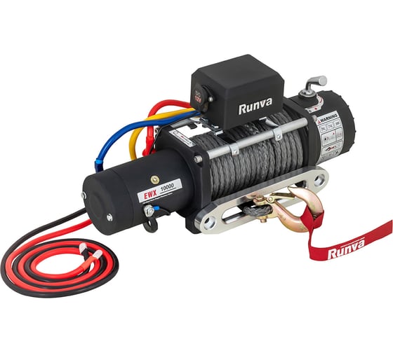 Лебёдка электрическая RUNVA 12V Runva 10000 lbs 4500 кг (синтетический трос) EWX10000SSR