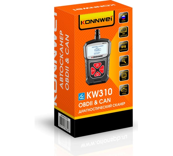 Автосканер Вымпел Konnwei KW310, ч/б экран, рус. язык, все протоколы 3133