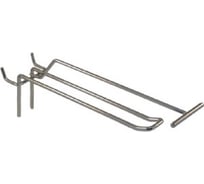 Двойной крючок на перфорацию ООО ТД Ижпромсервис с ценникодержателем, длина 200 мм, диаметр 5 мм, шаг 50 мм, 10 шт. НФ-00002430