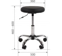 Мобильный стул мастера CHAIRMAN 001 хром экокожа, черный 00-07103881