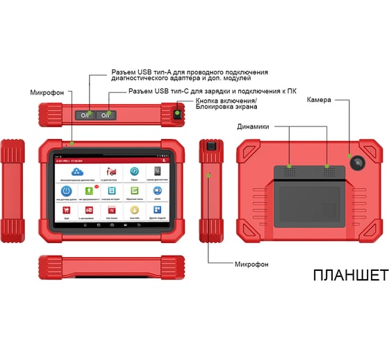 Диагностический мультимарочный сканер Launch X431 PRO3 v5.0 LNC-092