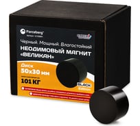 Неодимовый магнит Forceberg Великан Black Edition, диск 50x30 мм 1212569Ч