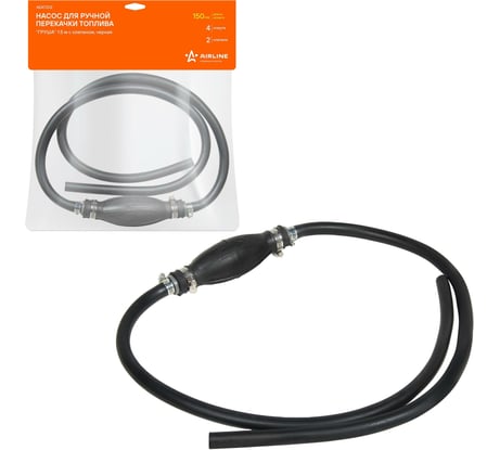 Насос для ручной перекачки топлива Airline Груша 1.5 м, с клапаном, черная AEAT202