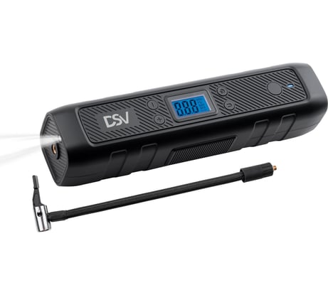 Компрессор-Power Bank DSV 3в1 беспроводной, 4500 мАч, LED фонарь, USB/Type-C, чехол 208100