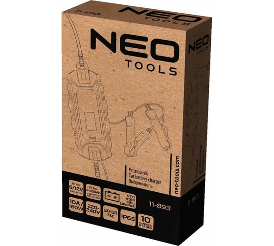 Автоматическое зарядное устройство NEO Tools 10А/160Вт, 3-200Ач 11-893