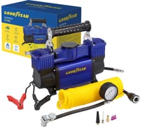 Воздушный двухпоршневой компрессор Goodyear GY-80L 80 л/мин., питание от АКБ, съемный витой шланг, сумка для хранения GY000118