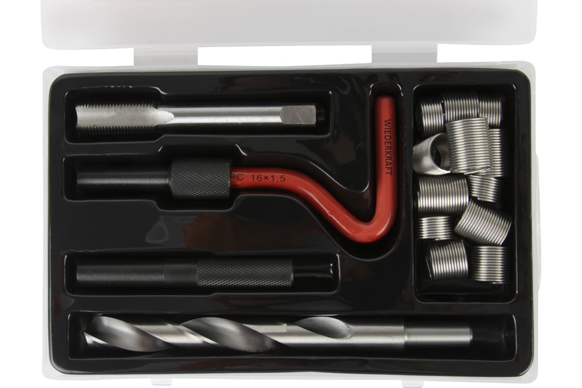 Набор для восстановления резьбы WIEDERKRAFT M16x1,5, 16 предметов WDK ...