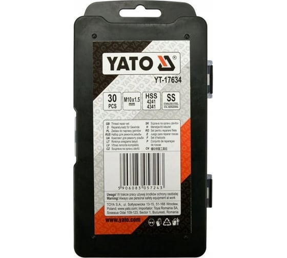 Набор для ремонта резьбы YATO М10x1,5мм YT-17634