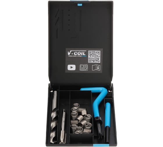 Набор для восстановления резьбы VOLKEL М10x1,25 19 предметов V-Coil V04017