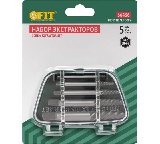 Набор экстракторов для шурупов FIT 36436