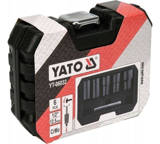 Набор для извлечения обломанных болтов YATO 6шт, 1/2" YT-06032 371406032 092 1