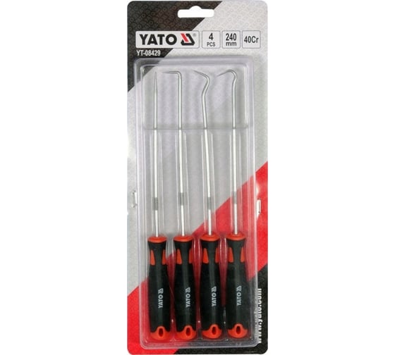 Набор длинных крючков YATO 4 предмета YT-08429