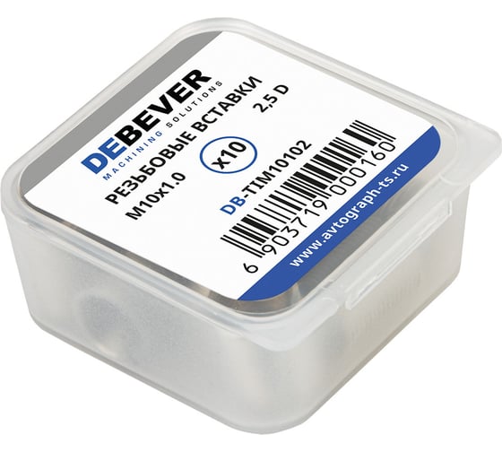 Резьбовые вставки DeBever M10x1.0, 2.5D, 10 предметов DB-TIM10102 1