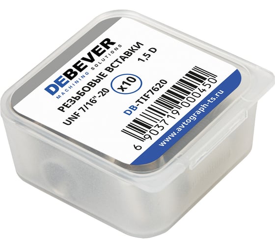 Резьбовые вставки DeBever UNF 7/16"-20, 1.5D, 10 предметов DB-TIF7620 1