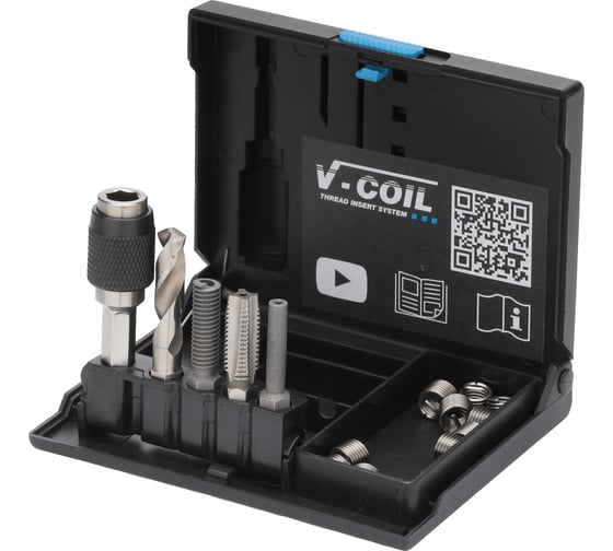 Набор для восстановления резьбы VOLKEL М6x1,0 15 предметов V-Coil Rapid V04310 1