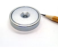 Магнитное крепление Проф-Магнит с отверстием (зенковкой) А1, d 40 мм, h 8 мм, 1 шт PMYP-A1, Zn (d40x8, D5.5)