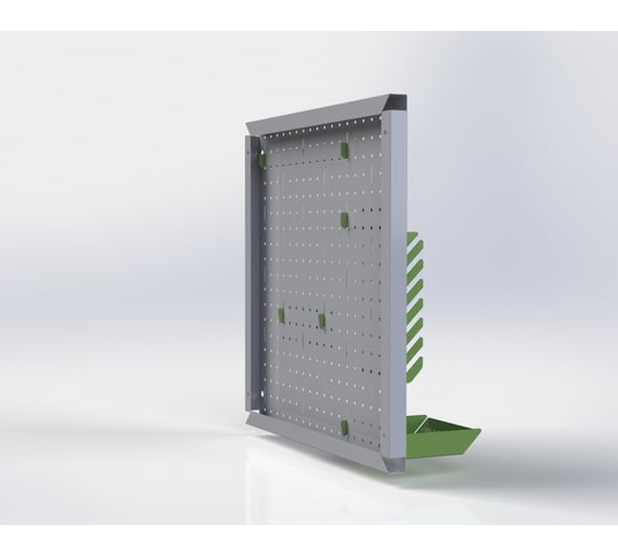 Металлическая перфопанель ООО Металекс Metalex 400x400 мм, серая, с комплектом аксессуаров PRSA4040