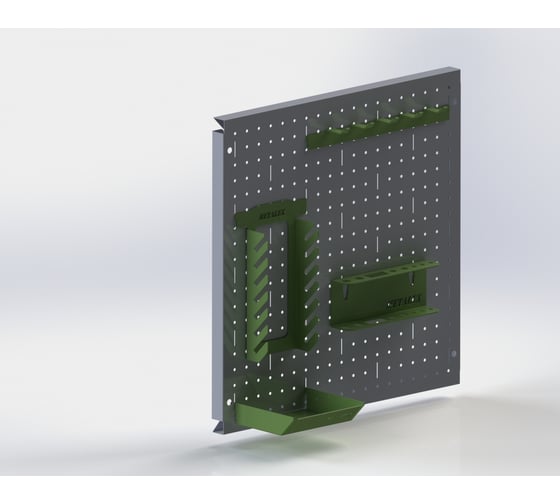 Металлическая перфопанель ООО Металекс Metalex 500x500 мм, серая, с комплектом аксессуаров PRSA5050