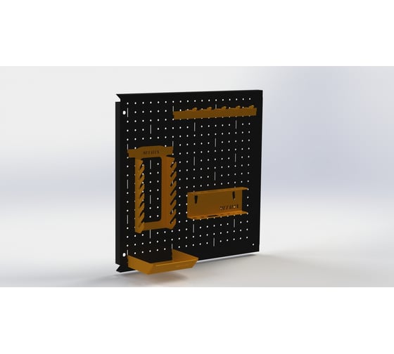 Металлическая перфопанель ООО Металекс Metalex 1000x1000 мм, черная, с комплектом аксессуаров PRCHA100100