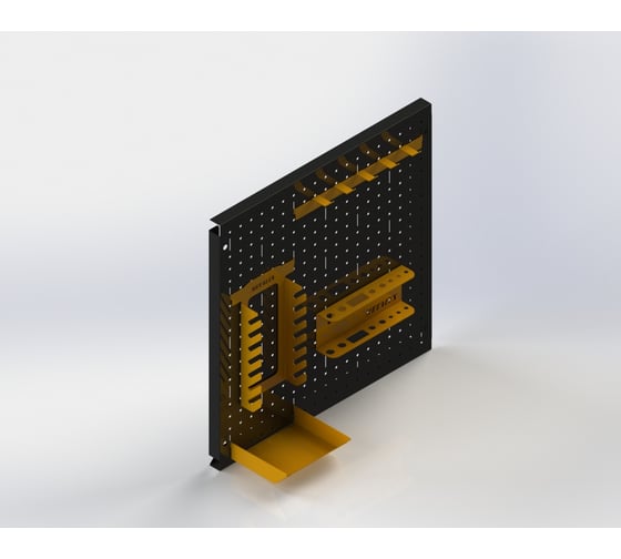 Металлическая перфопанель ООО Металекс Metalex 1000x1000 мм, черная, с комплектом аксессуаров PRCHA100100