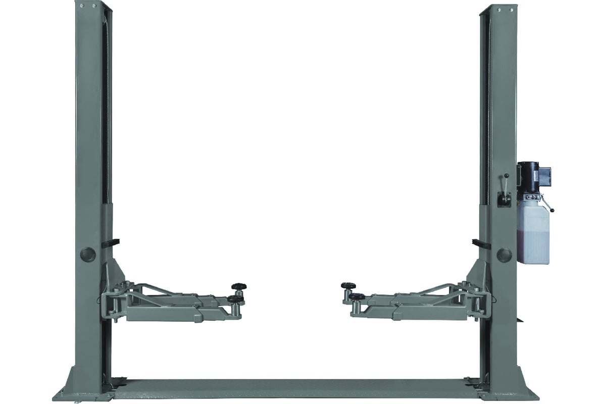 Двухстоечный подъемник электрогидравлический KraftWell г/п 4000 кг. ,  высота 2824 мм., сеть 380 В, цвет серый, упр. стопорами на 1-ой колонне  KRW4MLS