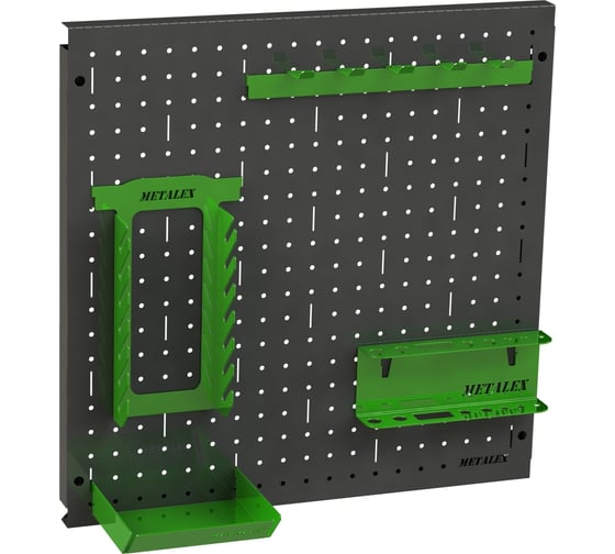 Металлическая перфопанель ООО Металекс Metalex 700x700 серая с комплектом аксессуаров PRSA7070 1