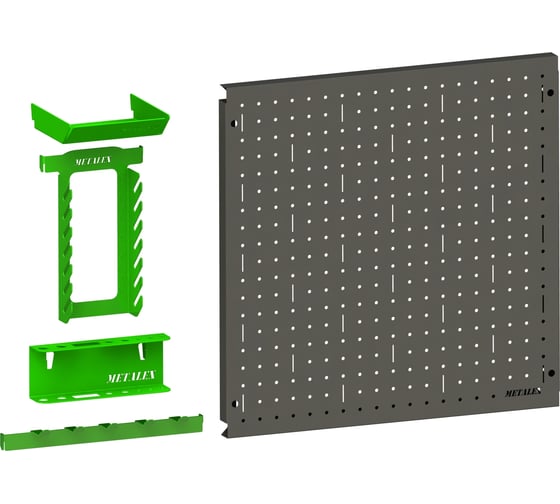 Металлическая перфопанель ООО Металекс Metalex 800x800 серая с комплектом аксессуаров PRSA8080