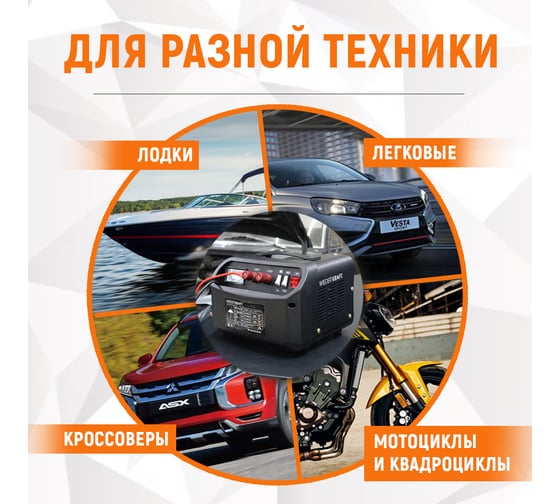 Пуско-зарядное устройство WIEDERKRAFT 12/24 в, 240А WDK-Start240