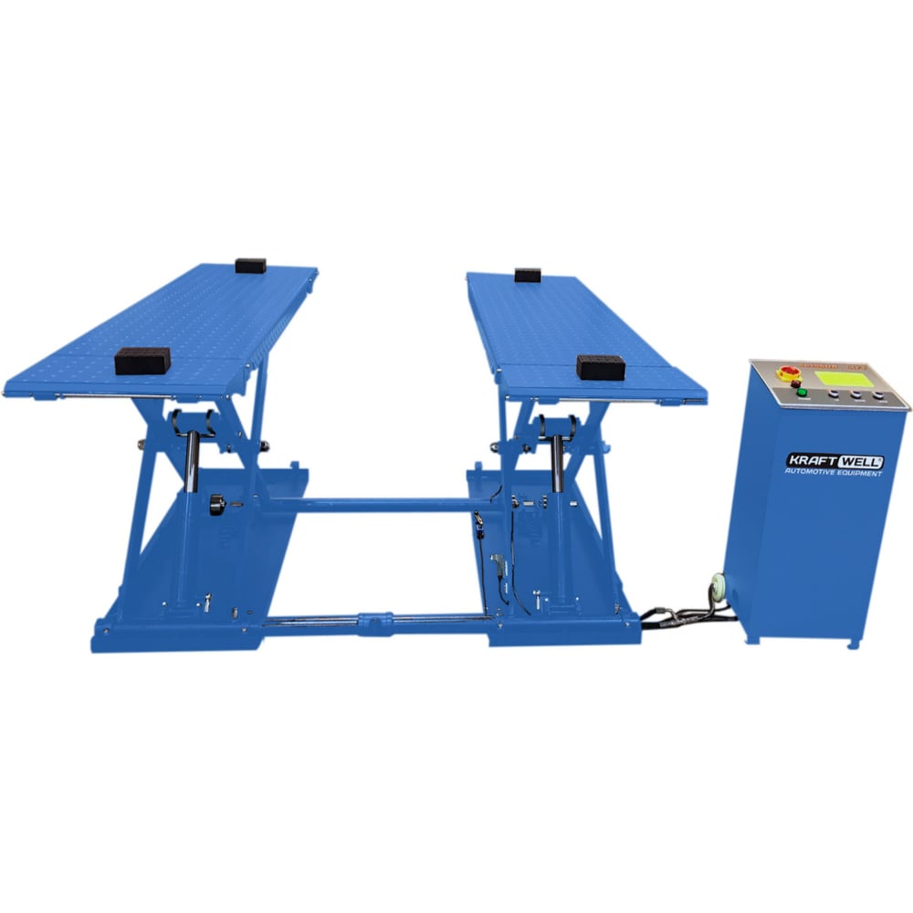 Ножничный шиномонтажный подъёмник KraftWell г/п 3000 кг., цвет синий ...