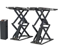 Ножничный короткий напольный подъёмник KraftWell г/п 3500 кг., цвет серый, клиренс 105 мм KRW350SF/220