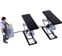 Ножничный короткий заглубляемый подъемник KraftWell г/п 3200 кг., цвет серый, воздух 6-8 бар, клиренс 330 мм KRW3.2U/220