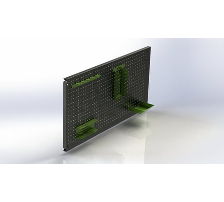 Металлическая перфопанель ООО Металекс Metalex 500x1200 серая, с комплектом аксессуаров PRSA50120