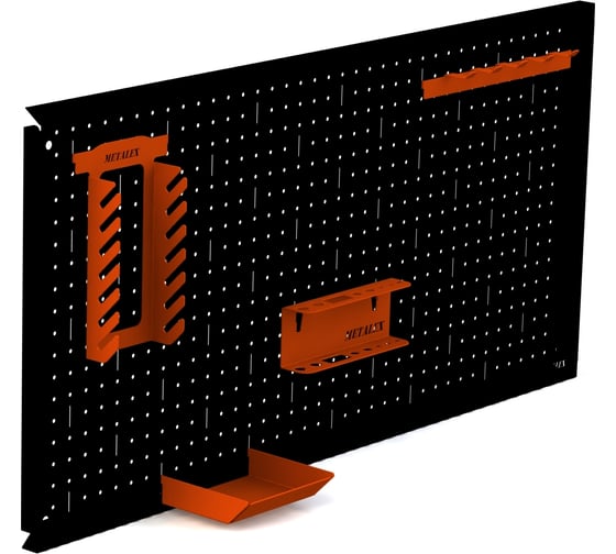 Металлическая перфопанель ООО Металекс Metalex 400x800 чёрная с комплектом аксессуаров PRCHA4080 1