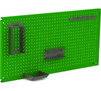 Металлическая перфопанель ООО Металекс Metalex 400x1600 зелёная с комплектом аксессуаров PRZA40160