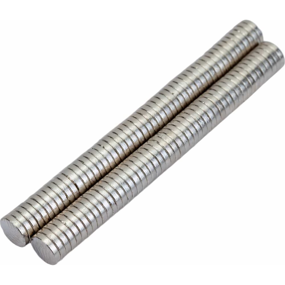 Неодимовый магнит Проф-Магнит диск D5x1 мм, 100 штук NdFeB 5x1 N35 ...