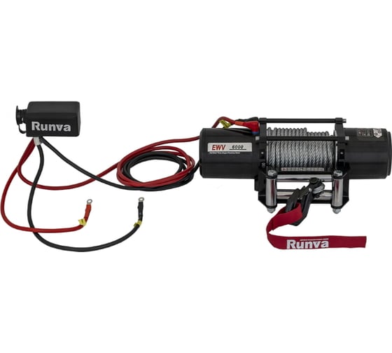 Электрическая лебёдка Runva 12V 6000 lbs 2722 кг стальной трос EWV6000S