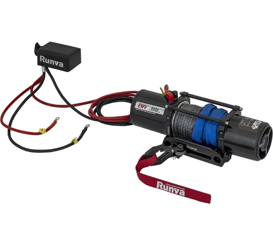 Электрическая лебёдка Runva 12V 6000 lbs 2722 кг синтетический трос EWV6000SSR