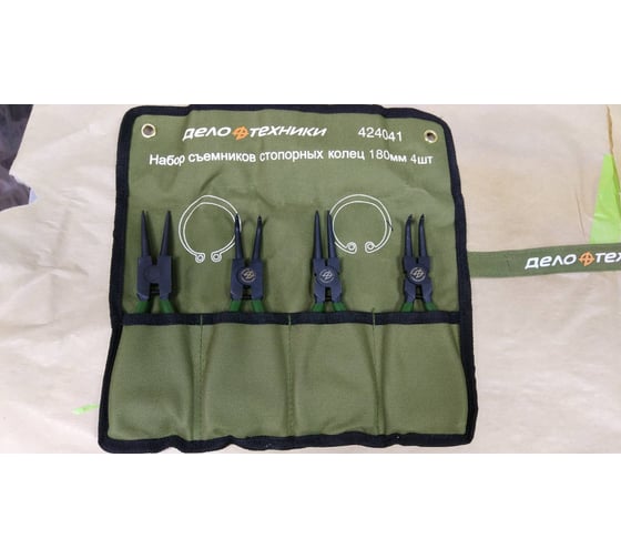 Набор съемников стопорных колец 180 мм х 4 шт тетрон ДТ/16 Дело Техники ...