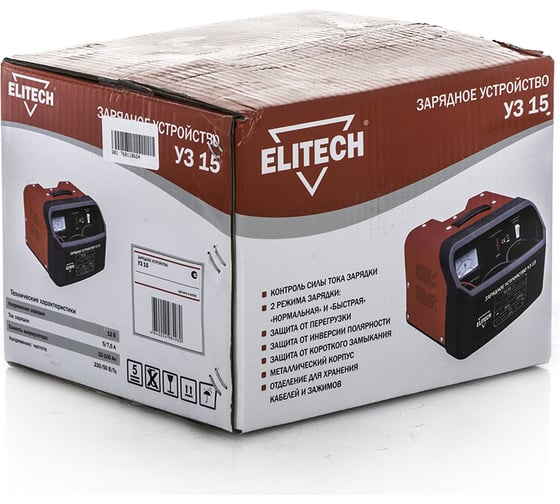 Зарядное устройство для автомобильного аккумулятора ELITECH УЗ 15