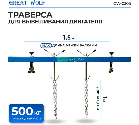 Траверса для вывешивания двигателя Great Wolf 500 кг GW-0305