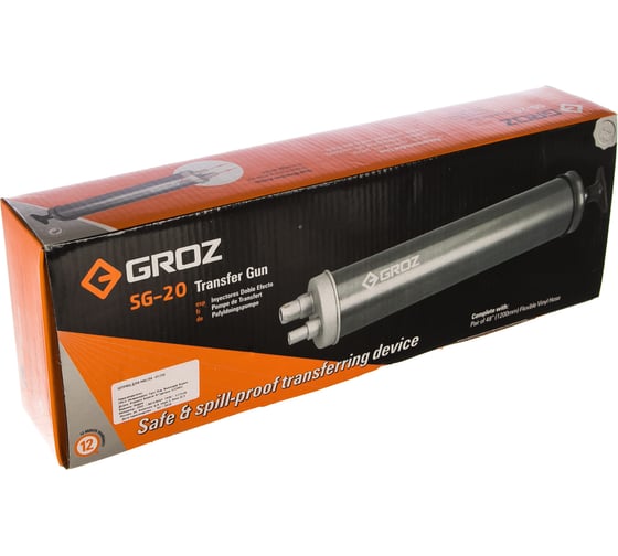Шприц для перекачки двойного действия, два шланга по 1м GROZ GR45250 - SG/20