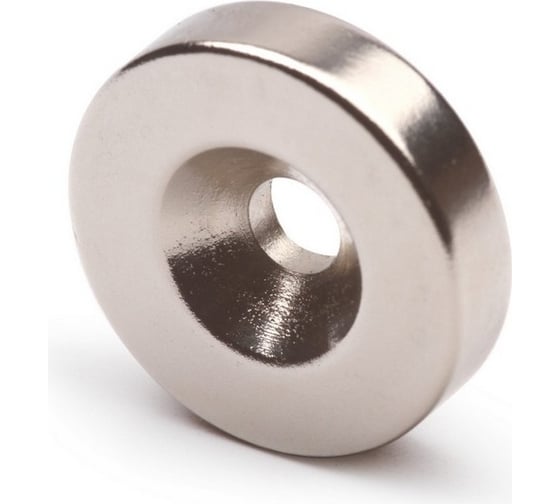 Неодимовый магнит-диск Forceberg 20x5 мм, с зенковкой 4.5/10, 4 шт. 9-1301017-004