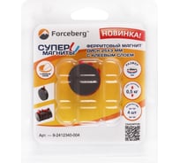 Ферритовый магнит-диск Forceberg 25x3 мм с клеевым слоем, 4 шт. 9-2412340-004